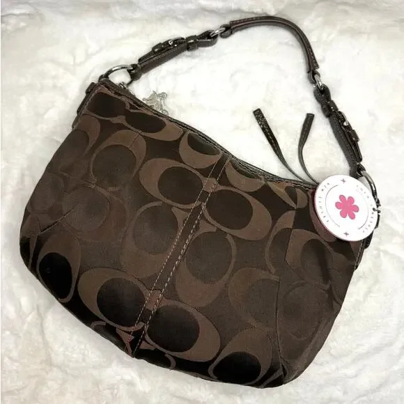 y2k Coach 12675 Brown Signature Hobo Shoulder Bag - Picture 2 of 8